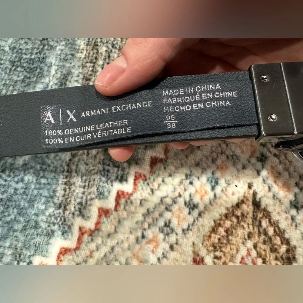 (NOT FOR SALE)Armani Exchange Black Belt with Logo Buckle‎